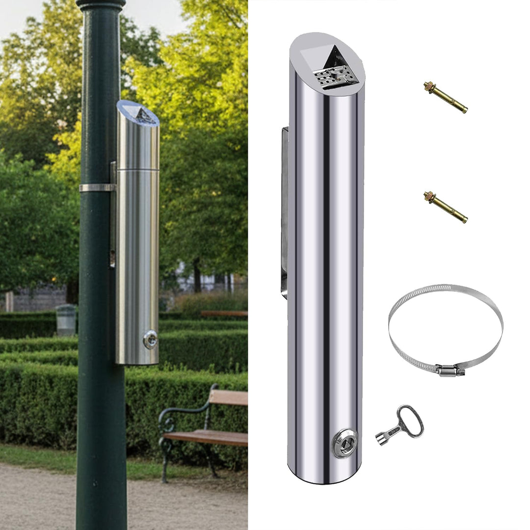 48cm Vertikaler Mülleimer aus Edelstahl, Wandmontierter Küchenabfalleimer mit Schlüssel, Abfallbehäl