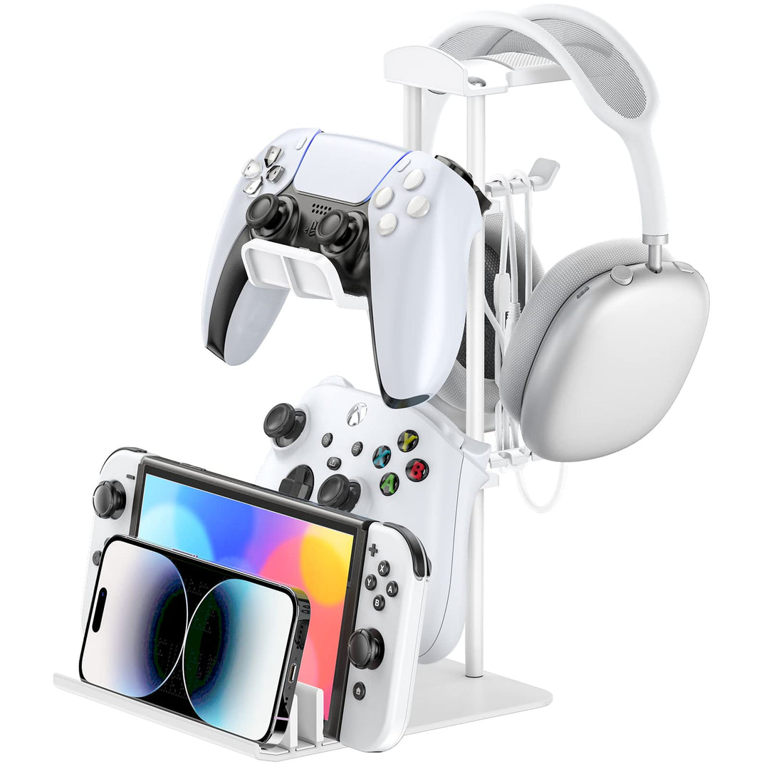 KDD Gaming Headset Ständer, Controller Halter & Kopfhörer Halterung Tisch, Headphone Stand mit Alumi