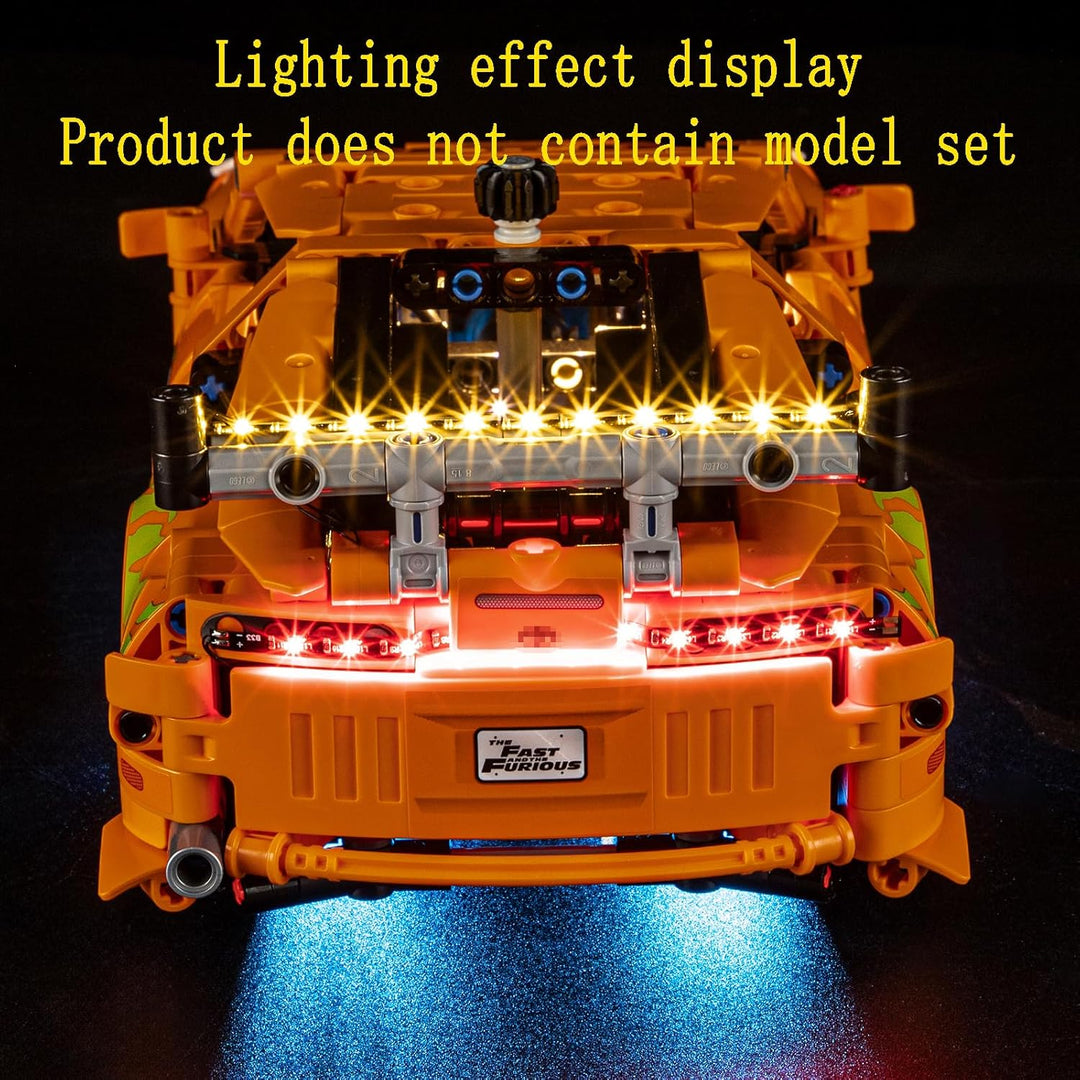 GEAMENT LED Licht-Set Kompatibel mit Lego Fast and Furious Toyota Supra MK4 Technic 42204 Bausteine