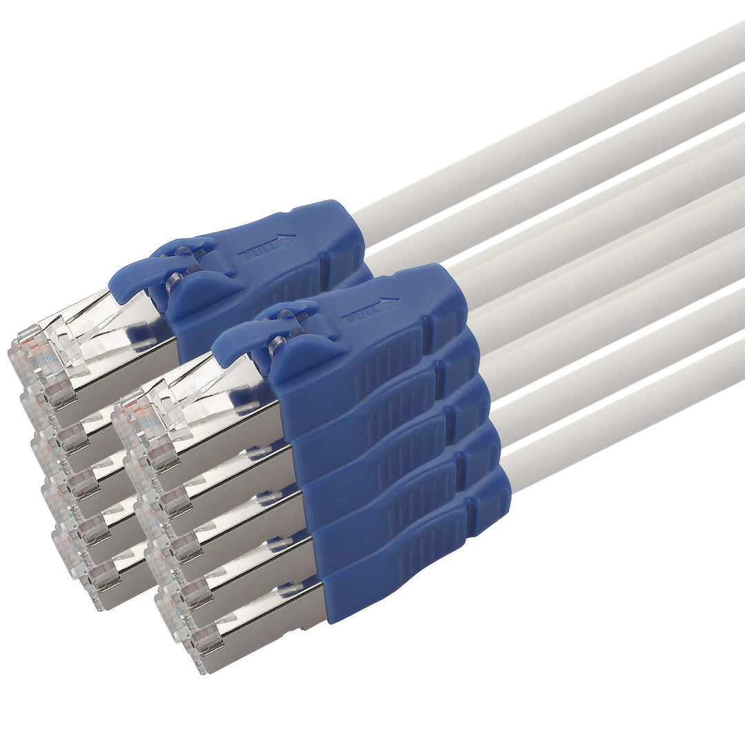 Patchkabel CAT 6a easy pull Weiss - 10 Stück - 2m 2m Weiss - 10 Stück, 2m Weiss - 10 Stück