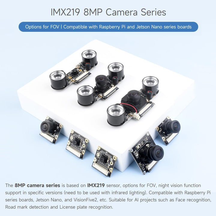 Waveshare IMX219-200 Camera Applicable for Jetson Nano Developer Kit Compute Module 3/3+, 8 Megapixe