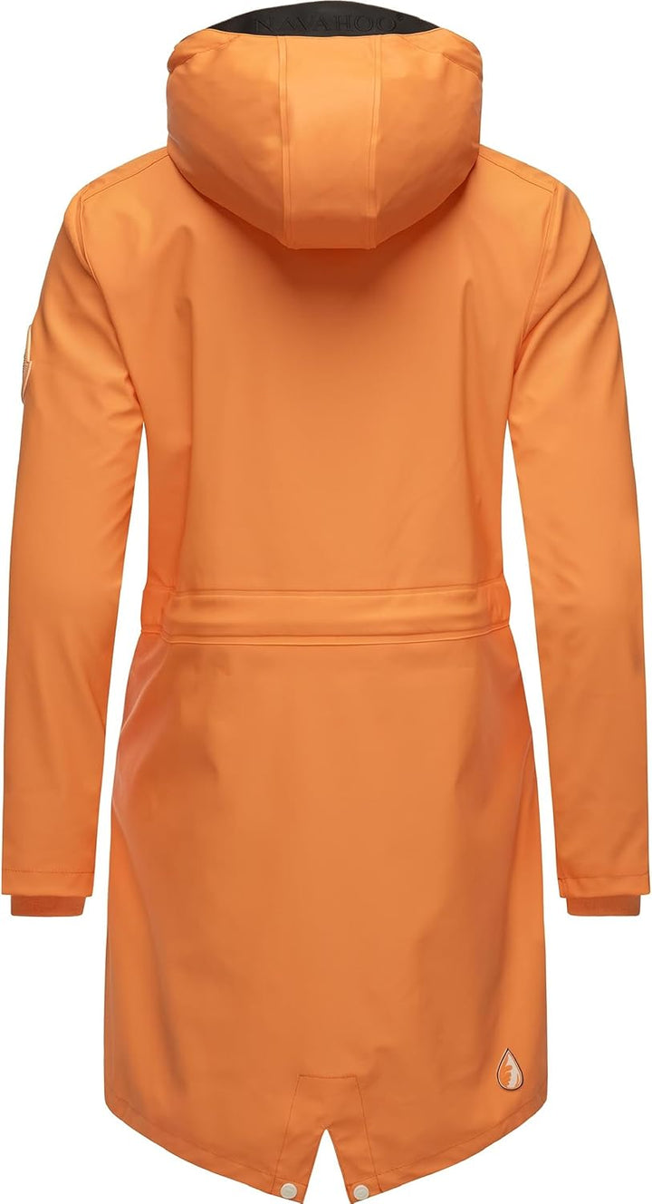 Navahoo Damen Übergangsjacke Regenmantel wasserdicht lang mit Kapuze Tropical Stormoo XS-3XL XS Apri