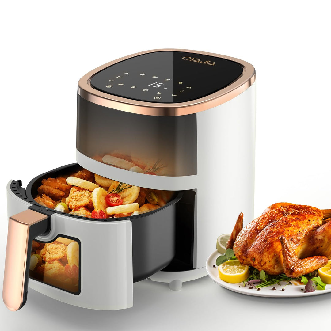 Heissluftfritteuse 6L Airfryer mit 8 Programme, Rapid Air Heisslufttechnologie, Touchscreen, Sichtfe