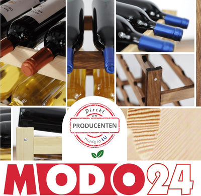 MODO24 Weinregal, Holz, unbehandelt, 72.5 x 25 x 166 cm, 25-Einheiten 72.5 x 25.0 x 166.0