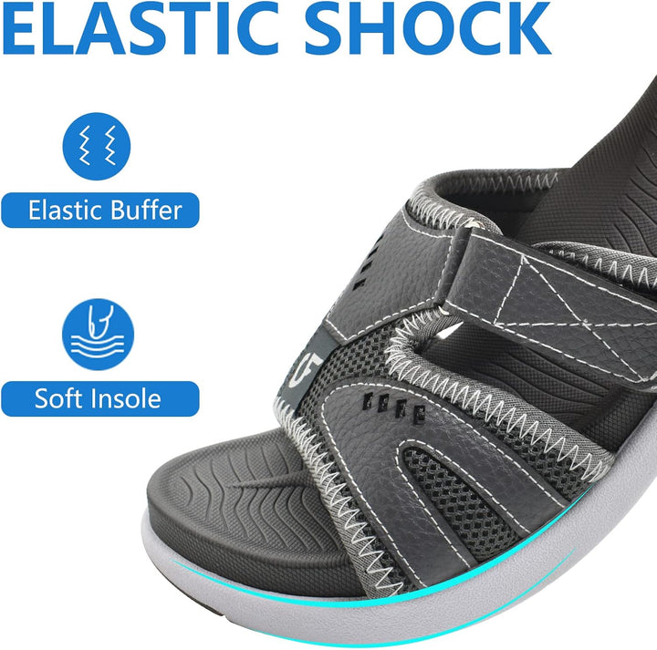 COFACE Herren Sport Recovery Sandalen Plantar Fasciitis weiche Polsterung leichtes Gewicht Bogen Unt