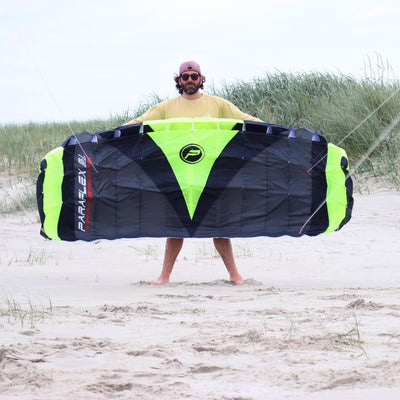 Wolkenstürmer® Paraflex Trainer 3-Leiner Lenkmatte 3.1 Neongrün - „Ready to Fly“ Kite Drachen inkl.