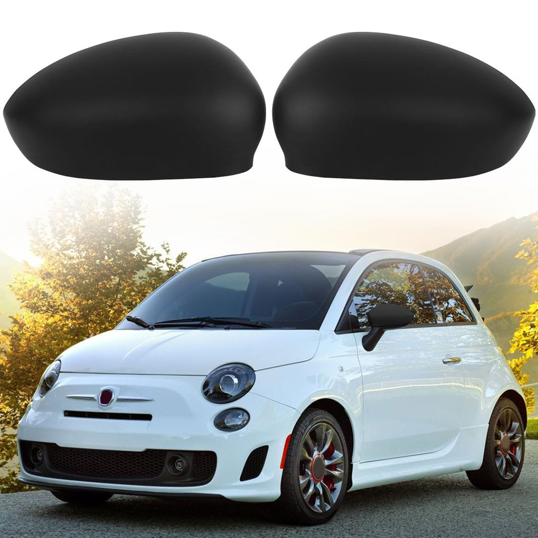 1 Paar Auto Rückspiegel Abdeckung Ersatz für Fiat 500 500C 500E 2007-2024, Aussenspiegel Spiegelkapp