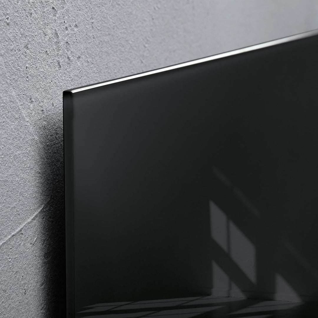 SIGEL GL100 kleine Premium Glas-Magnettafel 12 x 78 cm schwarz hochglänzend, TÜV geprüft, einfache M