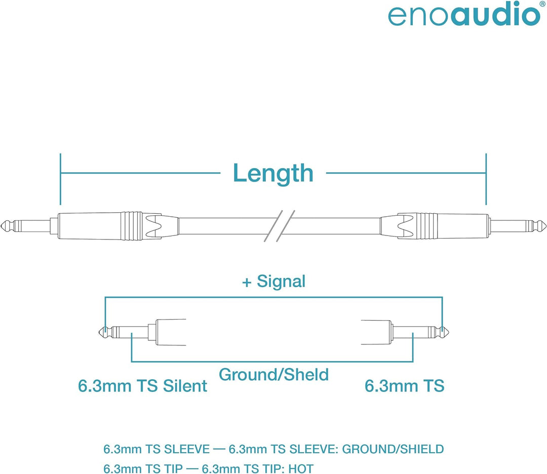 enoaudio Mogami 2524 Instrument Kabel | Neutrik Gold Silent Switch 6,3mm TS klinke - 6,3mm TS klinke