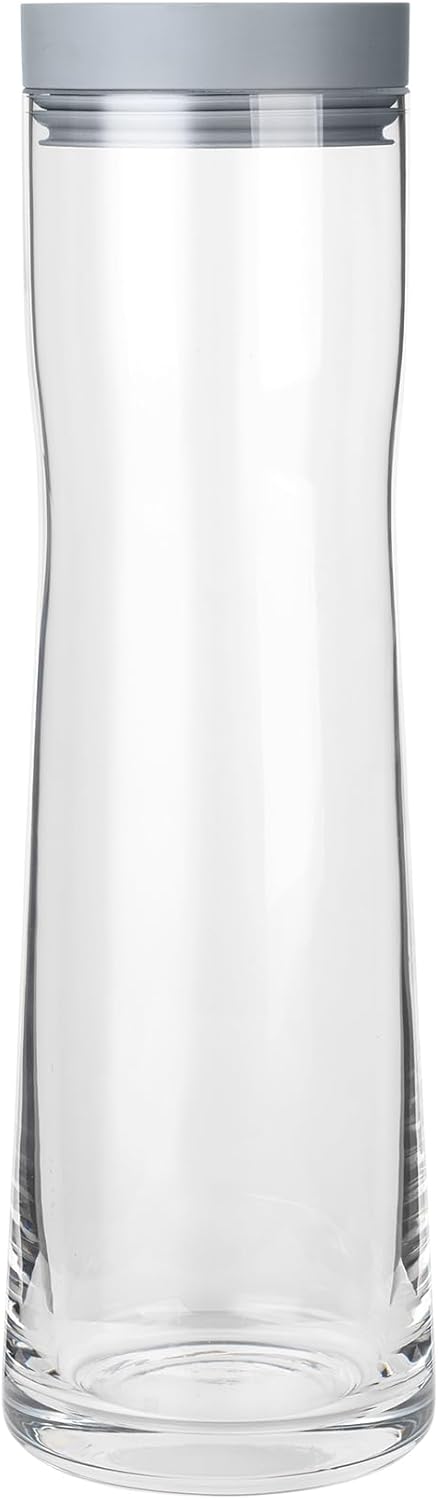 blomus -SPLASH- Wasserkaraffe aus Glas, Sharkskin, 1 Liter Fassungsvermögen, Silikon / Edelstahldeck
