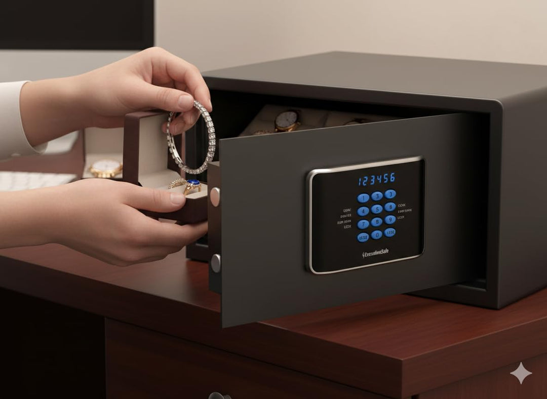 AXS-5 Grosser digitaler Laptop-Safe für Zuhause, Büro und Hotel – passend für 17-Zoll-Laptop, elektr
