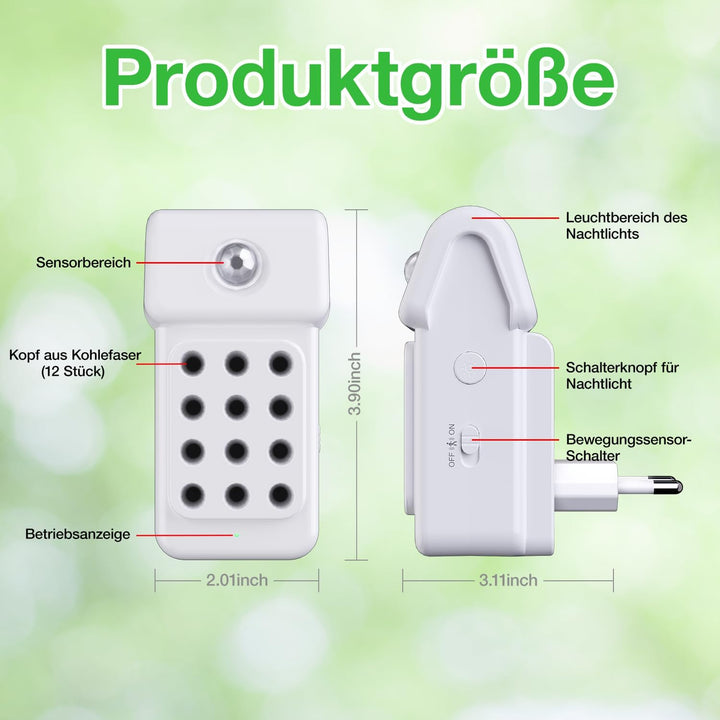 Luftreiniger Raucherzimmer, 3-Pack Ionisator Luftreiniger mit Sensor Licht für Wohnung Zimmer Küchen
