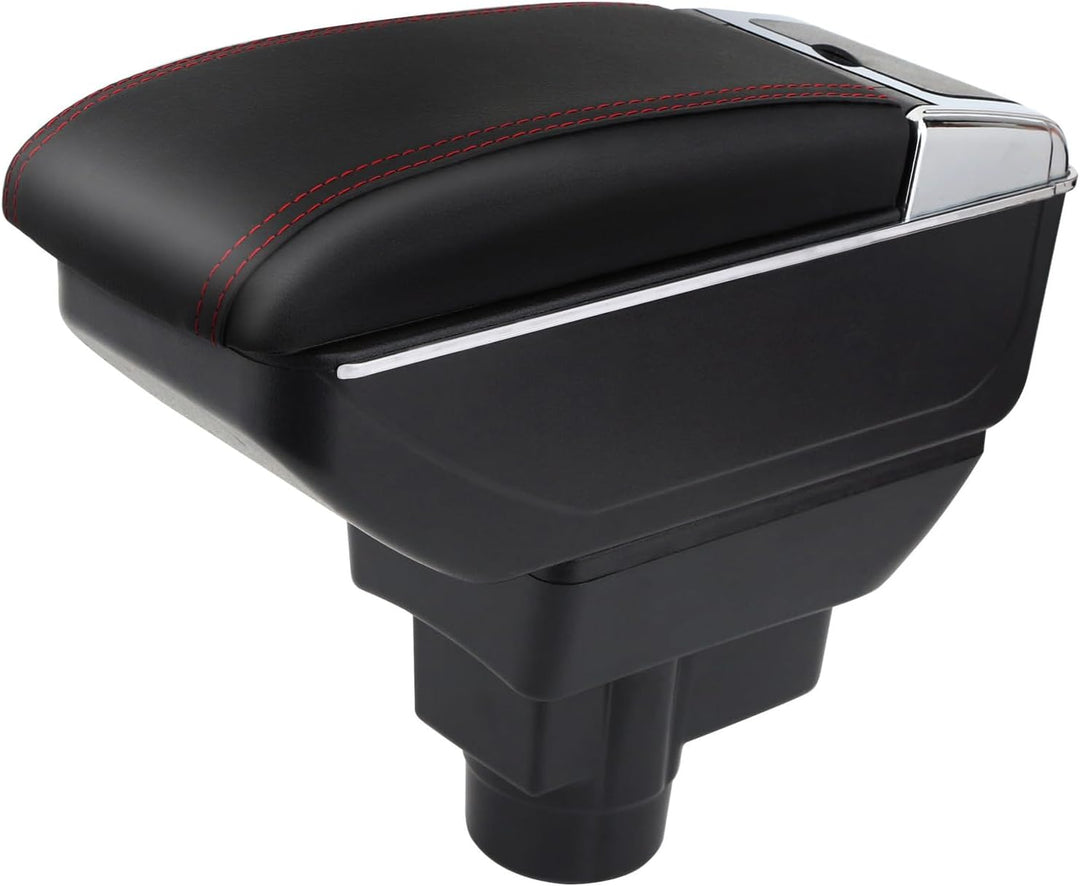 Auto Armlehnen für Corsa D 2006-2014 Doppelschicht Mittelkonsole Grosse Aufbewahrungsbox Schwarz mit