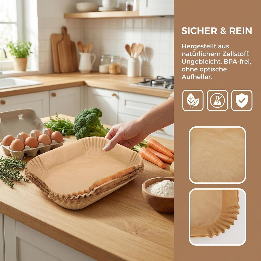 100 Stück Airfryer Backpapier Zubehör für Philips Airfryer 4000 Series Stacked Dual Basket 10L Heiss