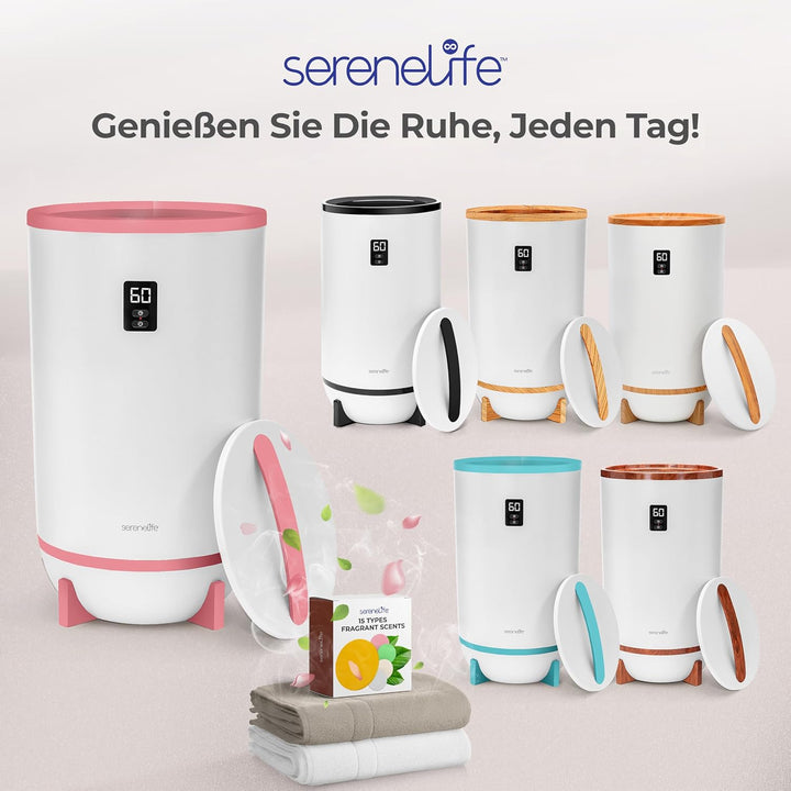 SereneLife Handtuchhalter Stehend Rosa – Elektrischer Handtuchwärmer für 2 Handtücher Energiesparend