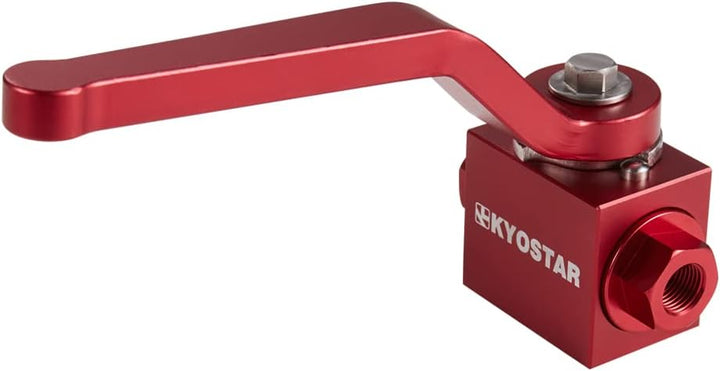 KYOSTAR 1/8" NPT Bremsleitungsschloss Absperrventil Billet Aluminium Rot Rot/Ausflug, Einfarbig (Get