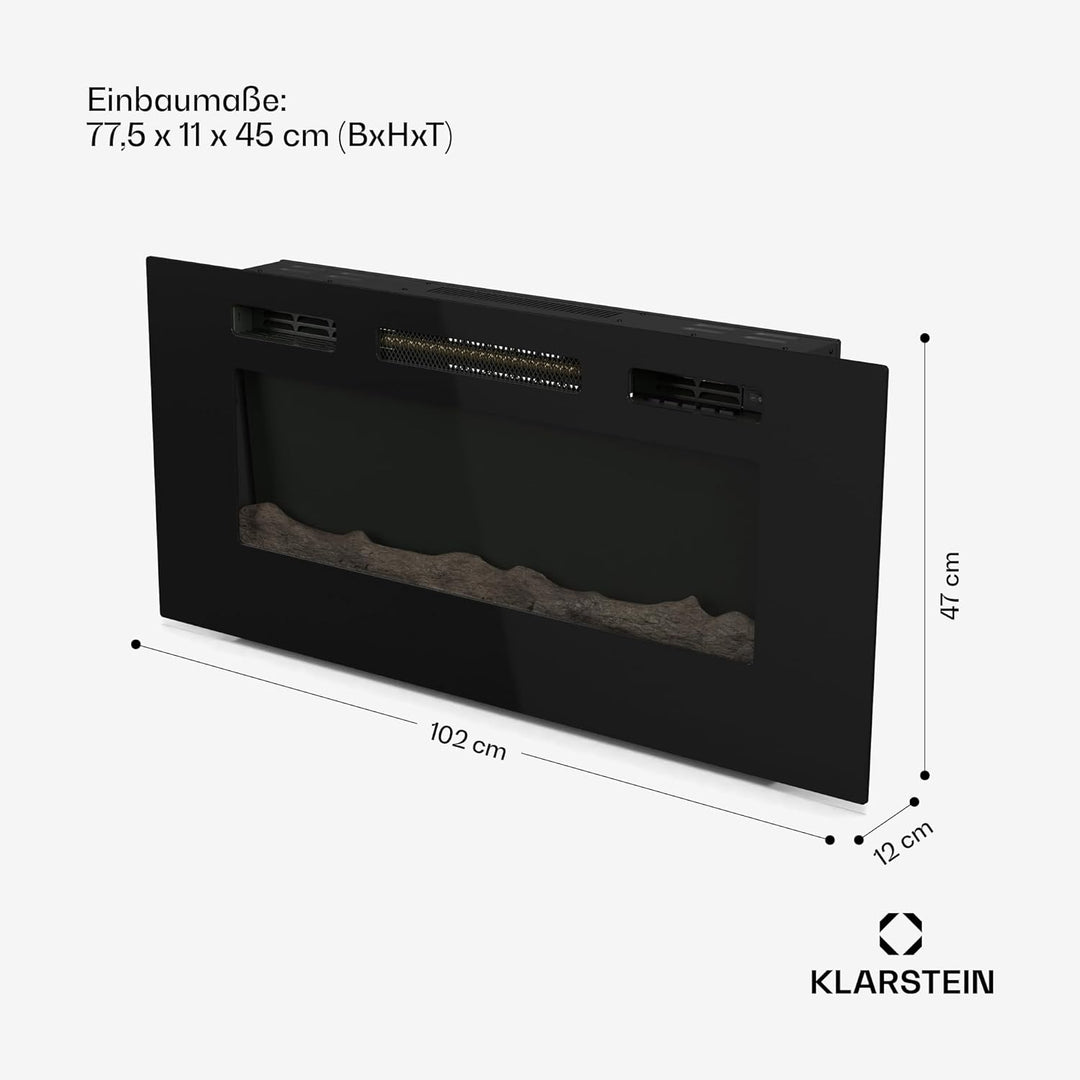 Klarstein Galeras Smart Elektrokamin - 1800 W Heizleistung, Realistische LED-Flammen, App & Fernbedi