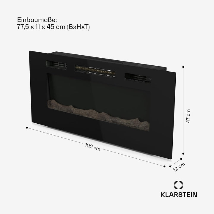 Klarstein Galeras Smart Elektrokamin - 1800 W Heizleistung, Realistische LED-Flammen, App & Fernbedi
