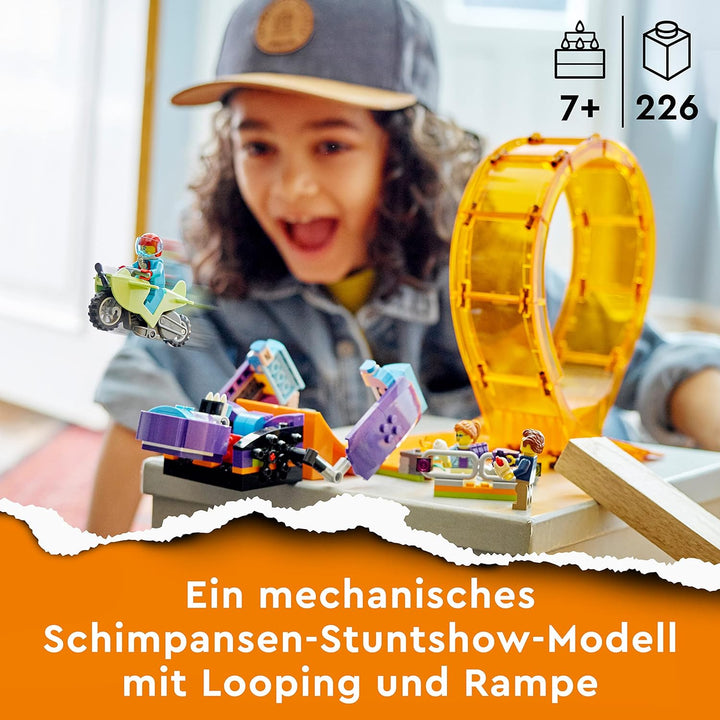 LEGO 60338 City Stuntz Schimpansen-Stuntlooping, Action-Spielzeug mit Rampe, Stunt-Motorrad und 3 Mi