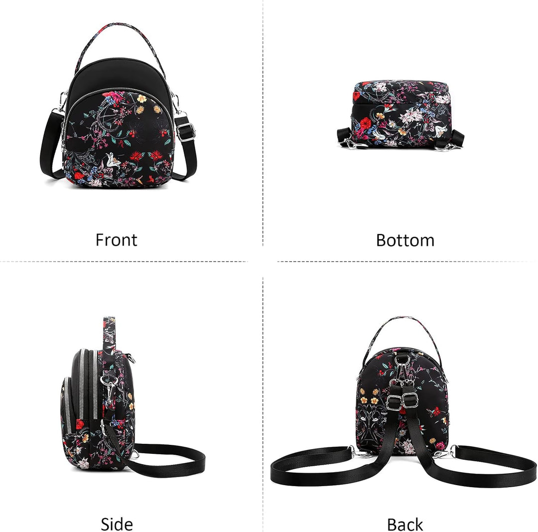 DIRRONA Damen Handtasche Lässiges Damen Umhängetasche Klein Rucksack Mode Drucken Schultertaschen Mu
