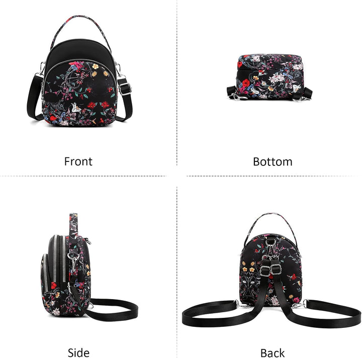 DIRRONA Damen Handtasche Lässiges Damen Umhängetasche Klein Rucksack Mode Drucken Schultertaschen Mu