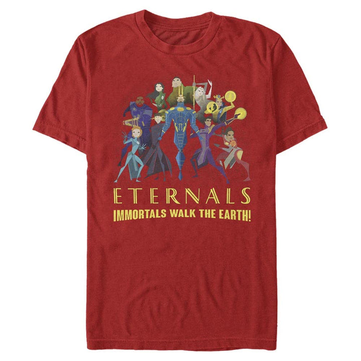 Marvel Unisex The Eternals Group Shot Organic Short Sleeve T-shirt M Rot, M Rot