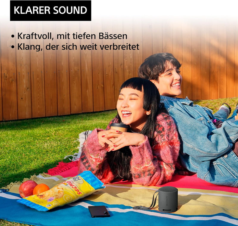 Sony SRS-XB100 - Kabelloser Bluetooth-Lautsprecher, tragbar, leicht, kompakt, Outdoor, Reise, langle