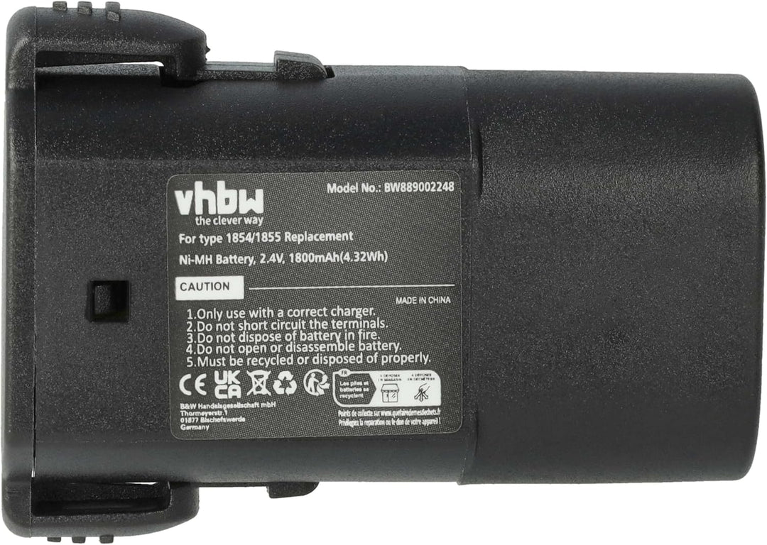vhbw 2X Akku kompatibel mit Moser Arco 1854 Serie Schermaschine (1800 mAh, 2,4 V, NiMH)
