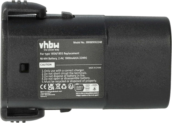 vhbw 2X Akku kompatibel mit Moser Arco 1854 Serie Schermaschine (1800 mAh, 2,4 V, NiMH)