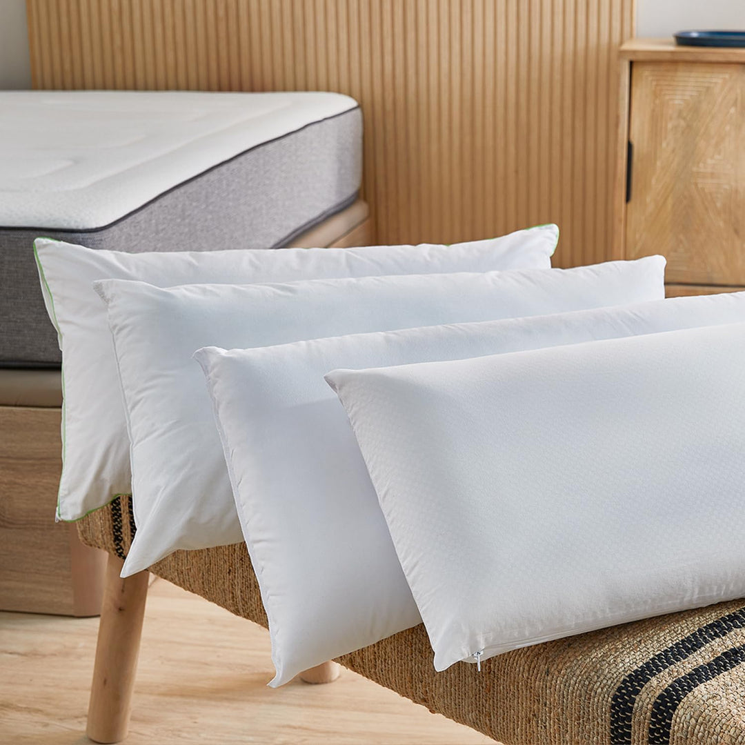 Pikolin Home - Ergonomisches viskoelastisches Kissen mit doppeltem, anpassbarem Bezug mit Memory-Foa