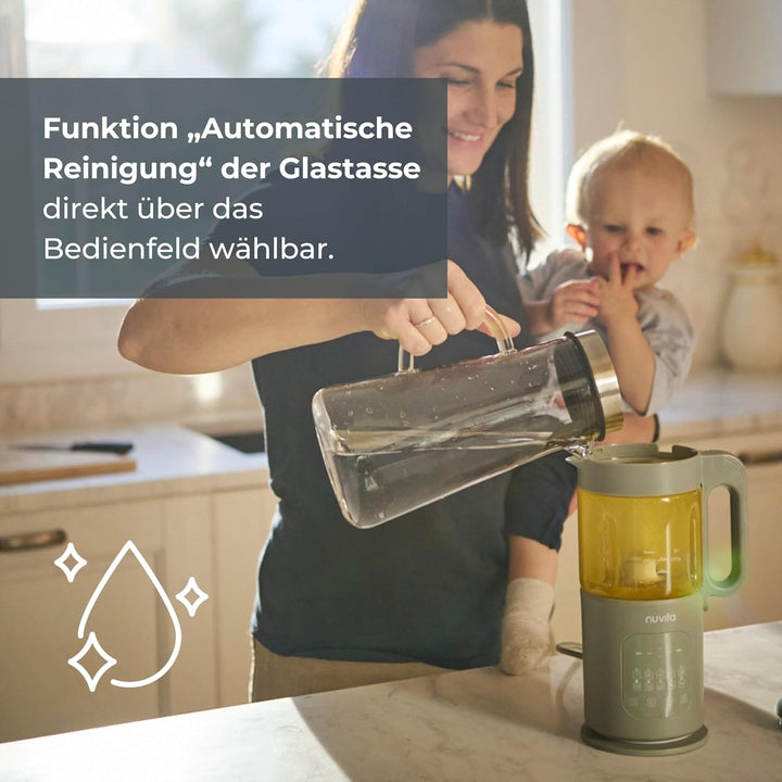 Nuvita Magic Pappa 7-in-1 Multifunktionaler Babynahrungszubereiter – Dämpft, Pürieren, Zerkleinert,