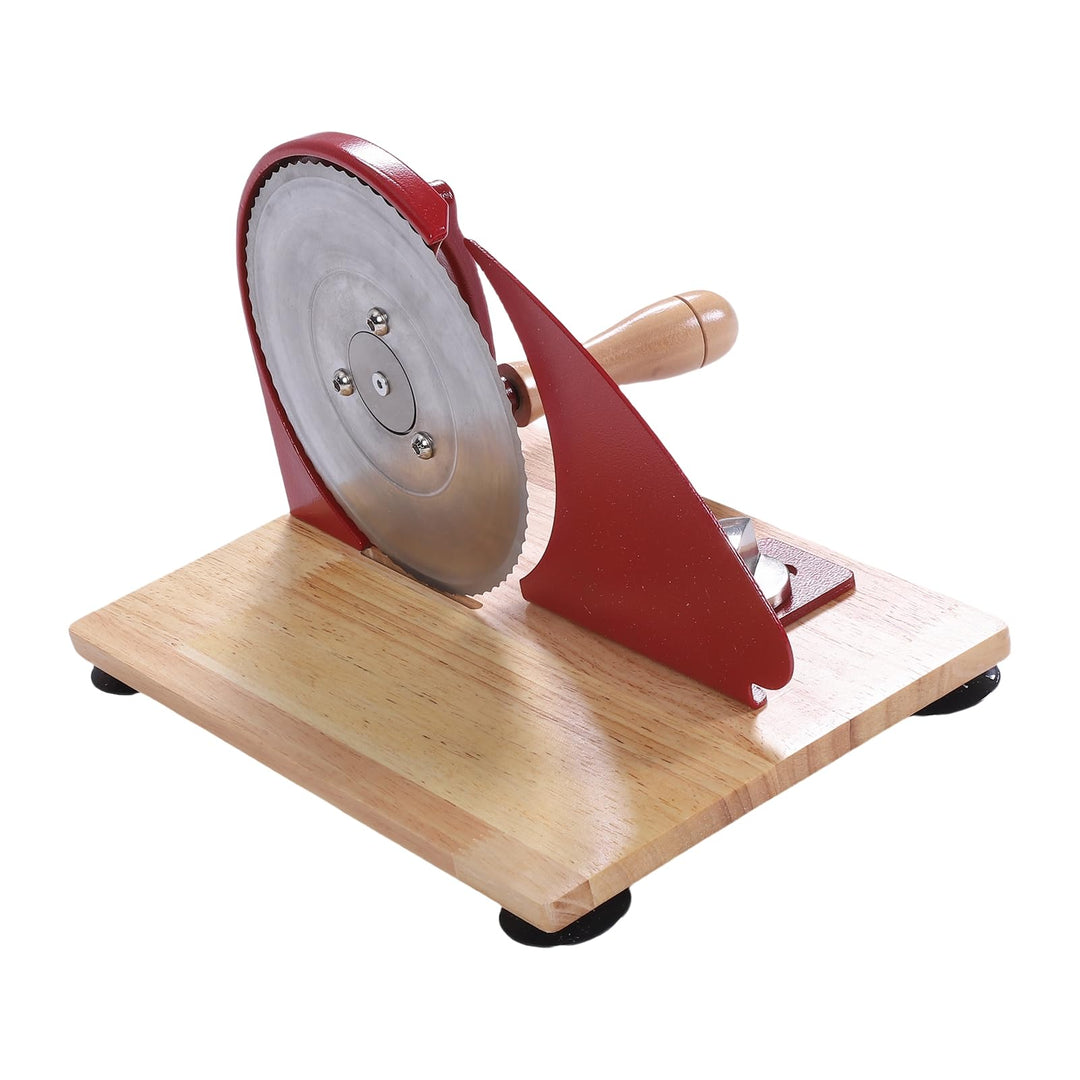 Handkurbel -Brotschneidemaschine, Hölzerne Basis -Design -Schnittblätter Einfach zu Bedienen Tragbar