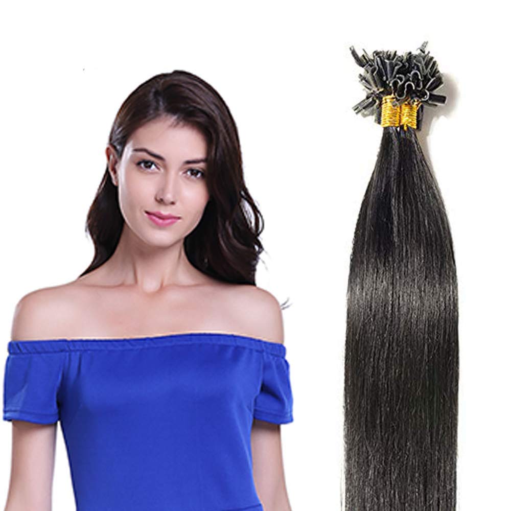 Bondings Extensions Echthaar 1G/Strähnen Keratin U-Tip Remy Human Hair Haarverlängerung 50 Strähnen