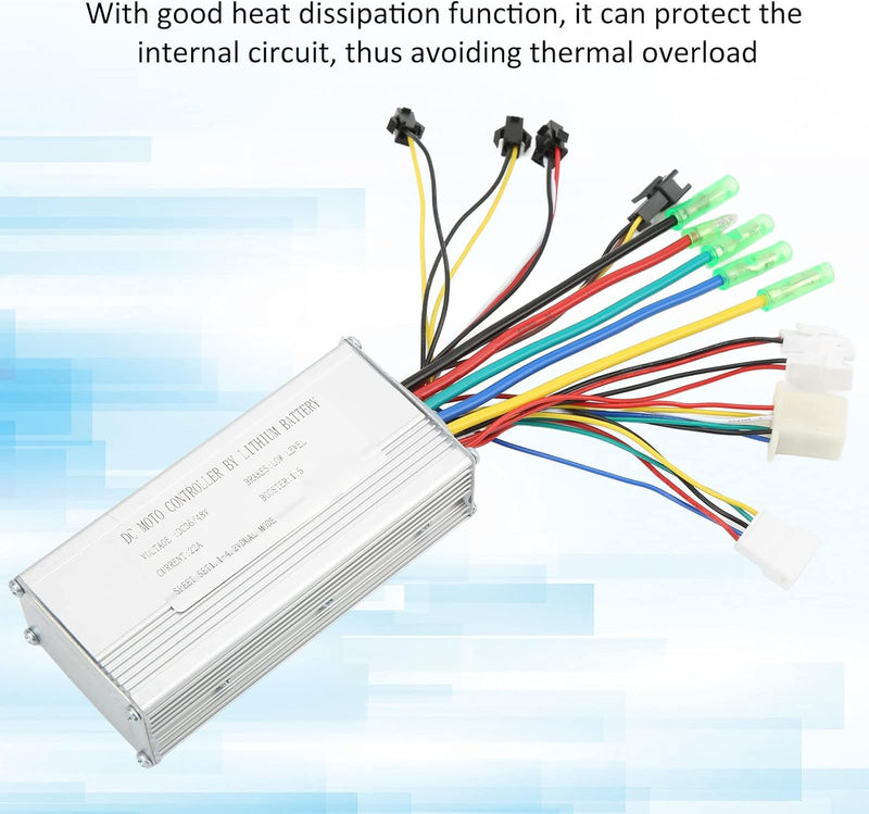 RiToEasysports Elektrofahrrad Brushless Controller 36V 48V 500W Elektrofahrrad Motor Control Box Mod