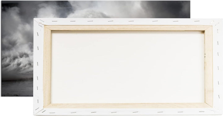 Helden des Feuers - Die Feuerwehr Panorama 100x50 cm als Leinwandbild, Motiv fertig gerahmt auf Echt