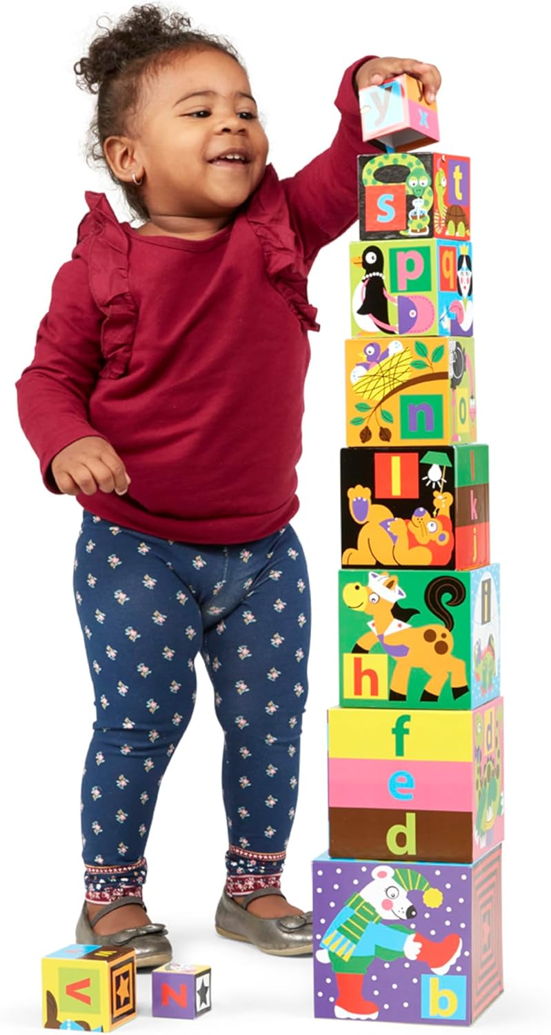 Melissa & Doug Würfel zum Stapeln und Verschachteln englisches Alphabet Alphabet-Blöcke, Alphabet-Bl