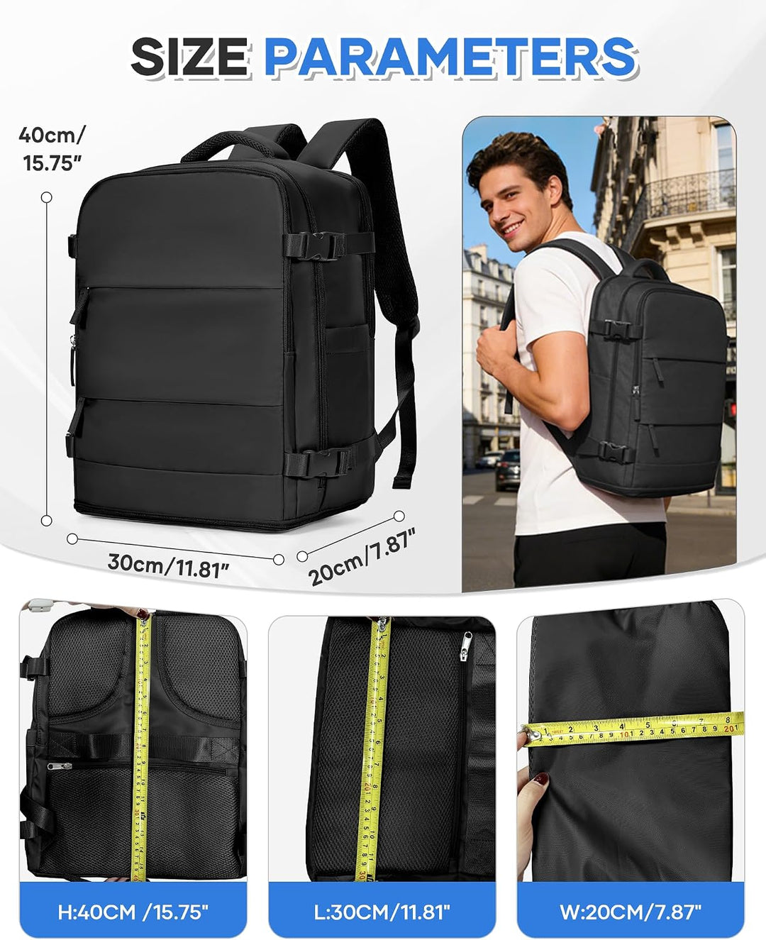SZSYCN Vakuum Rucksack Handgepäck 40×30×20 Rucksack 40x20x25 für Ryanair Wizzair Reiserucksack Damen
