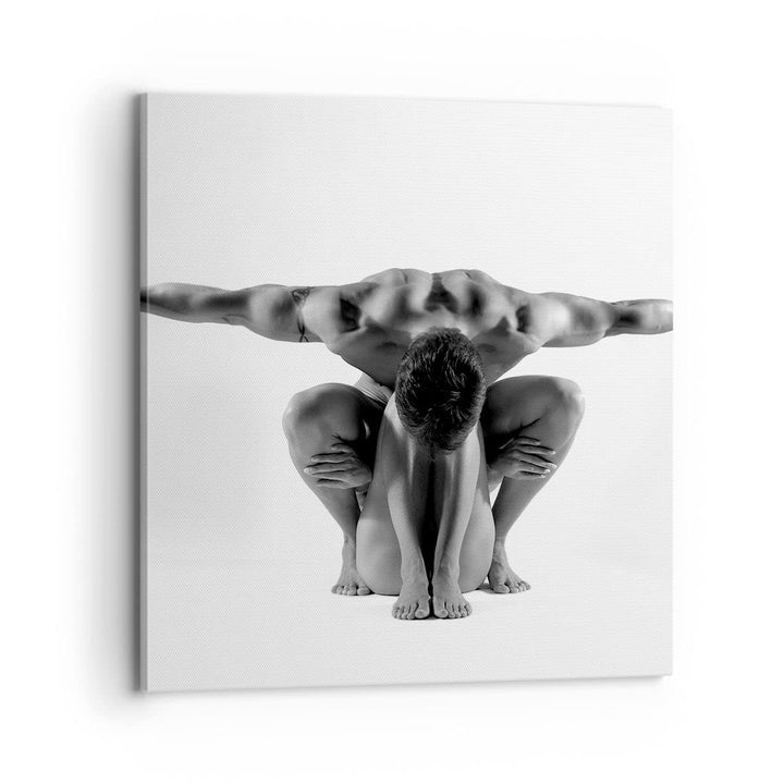 Bilder auf Leinwand 70x70cm Leinwandbild Modell Körper Muskeln Tätowierung Gross Wanddeko Bild Schla