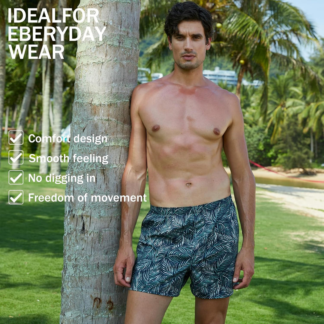 5Mayi Mens Boxers Shorts Multipack Woven Mens Underwear Pack Cotton Plaid Men's Boxers M B: Grüne 5e