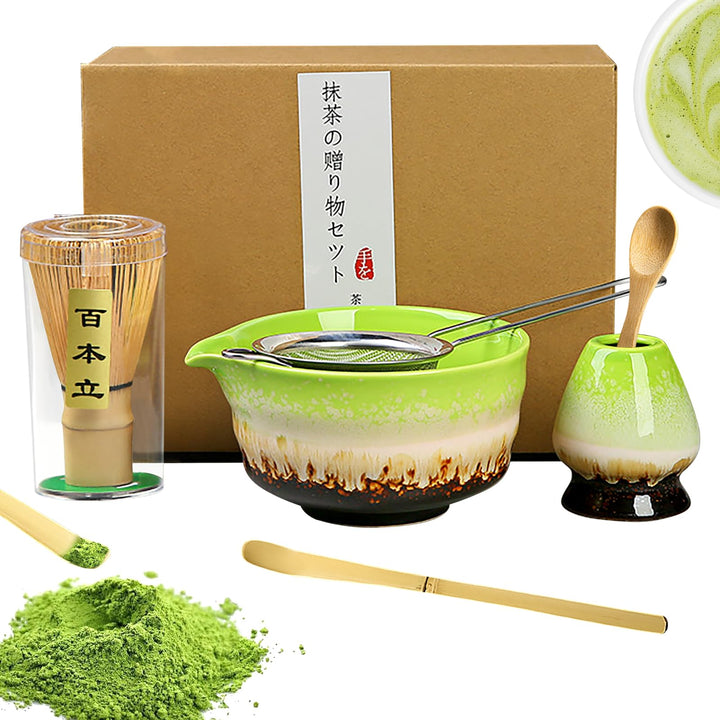 Simsky Matcha set, Japanisches Tee-Set, Matcha-Schale, Schaufel, Sieb, Matcha-Besenhalter, Matcha-Be