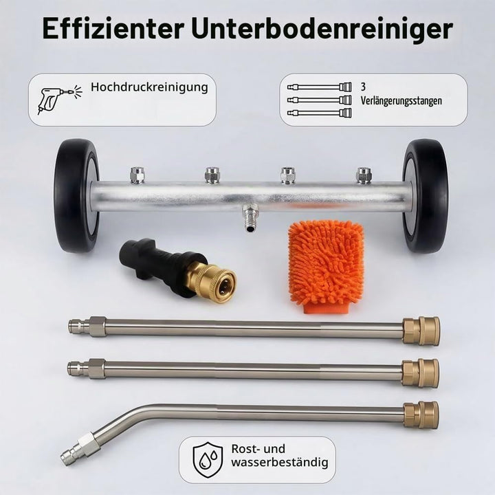 Unterbodenwäsche Auto für Hochdruckreiniger, Auto Hochdruck Unterbodenreiniger mit 3 Verlängerungsro