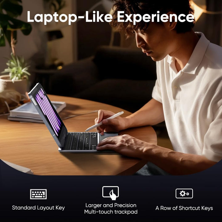 doqo iPad mini 7 &amp; Mini 6 Hülle mit Tastatur 8,3 Zoll 2021/2024 – Tastaturhülle für iPad mini 7/6 mi