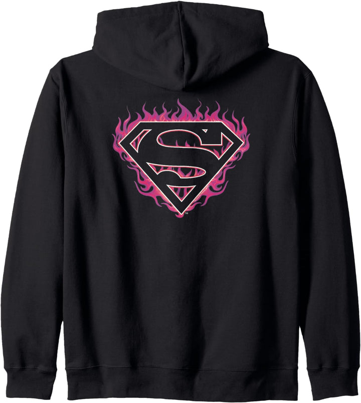 Superman Fuchsia Flames Shield Kapuzenjacke
