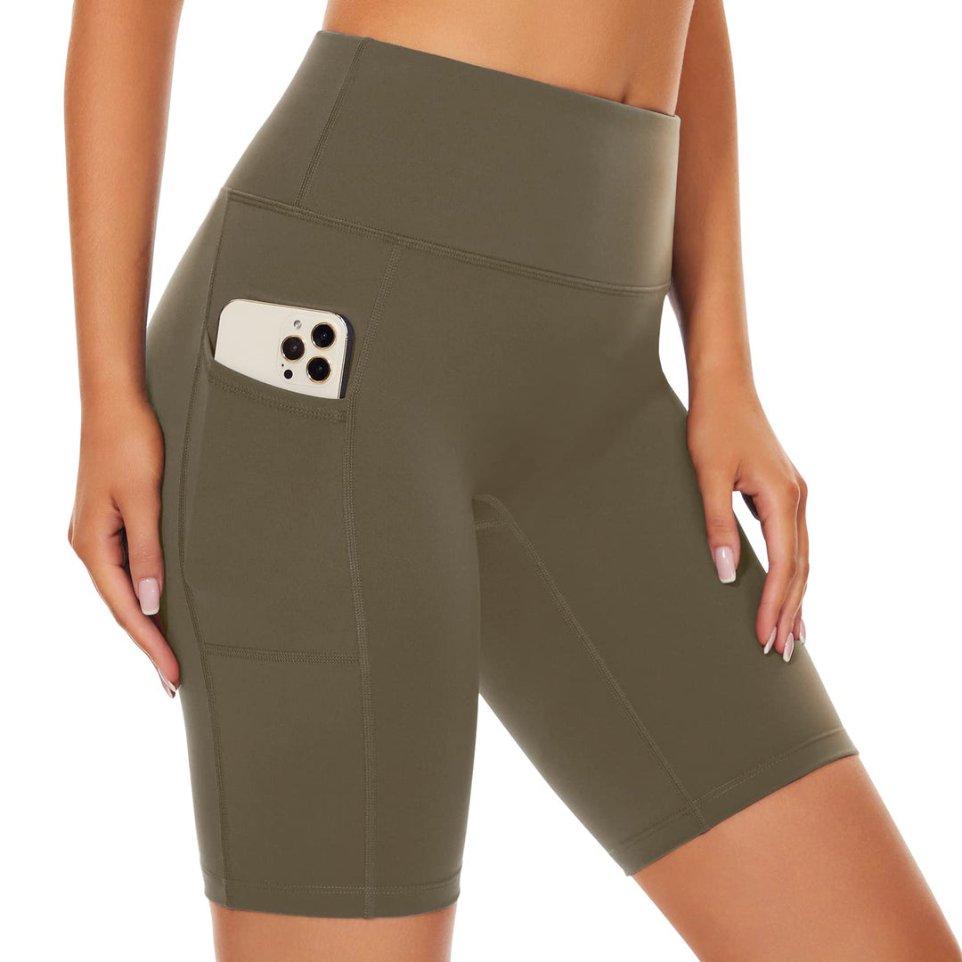 SIMIYA Radlerhose Damen, Kurze Leggings mit Handytasche Blickdichte High Waist Sporthose Damen Kurz,