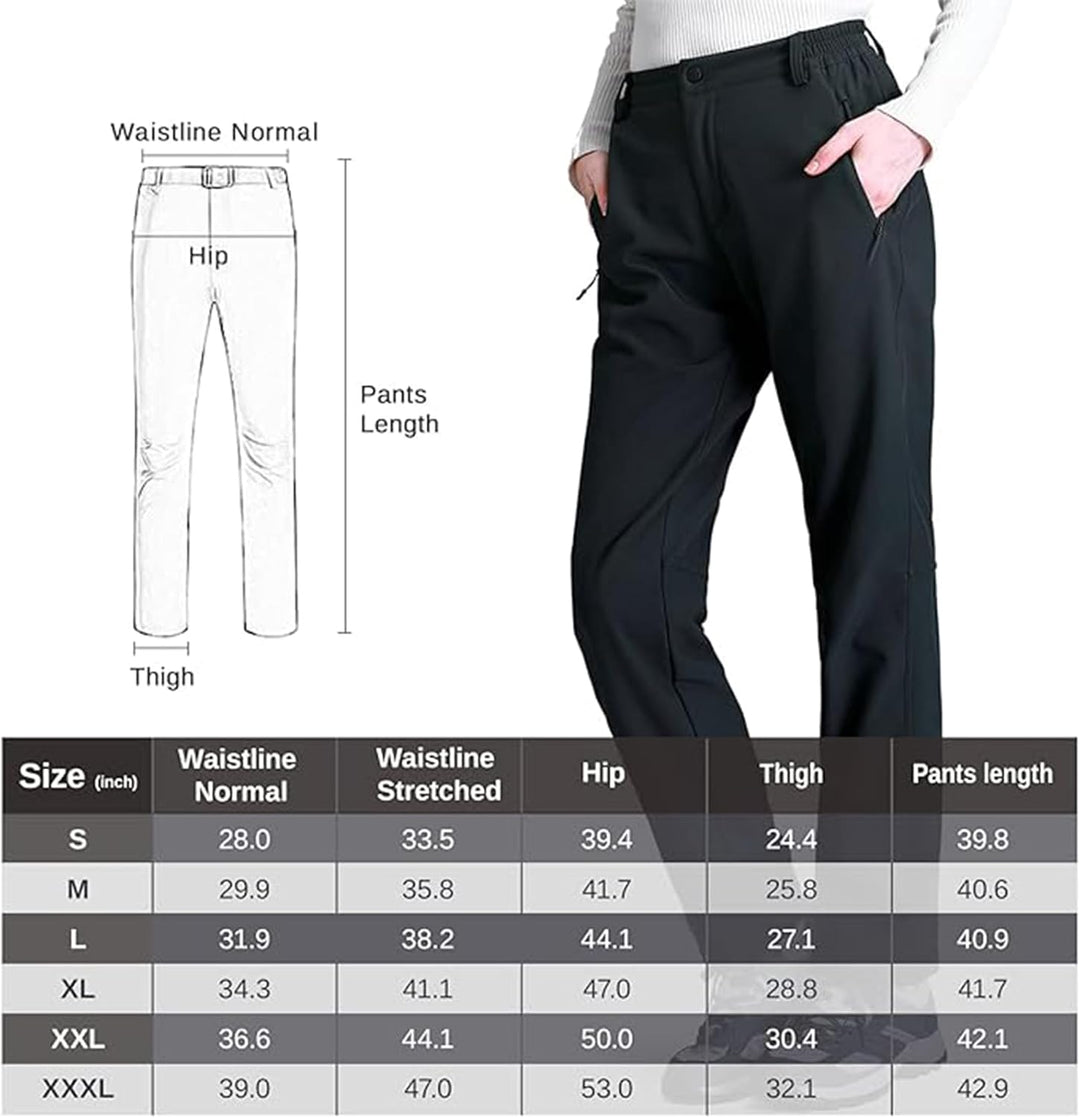 Ambayz Softshellhose Damen Wasserdicht Winddicht Fleece Gefüttert Outdoor Wandern Skihose Isolierend