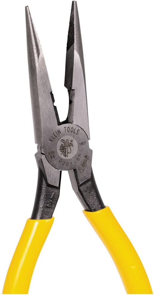 Lange Nase Seitenschneide- und Abisolierzange, robust, 20 cm, kleine Werkzeuge D203-8N, gelber Griff