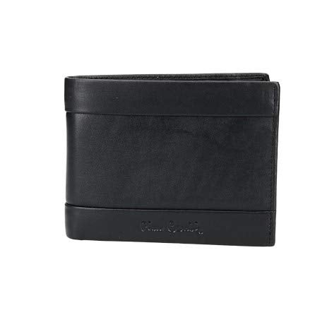 Pierre Cardin Herren Portemonnaie schwarz Leder mit Portemonnaie und Klappe