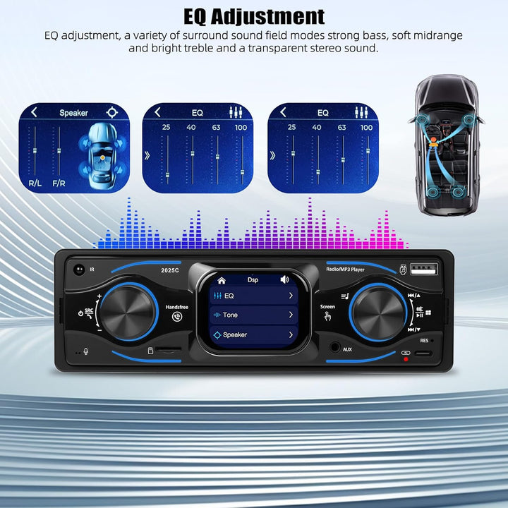 CAMECHO 1 Din 2.17 Zoll Smart Touch HD Bildschirm Auto Autoradio Bluetooth Handsfree Digital Media P