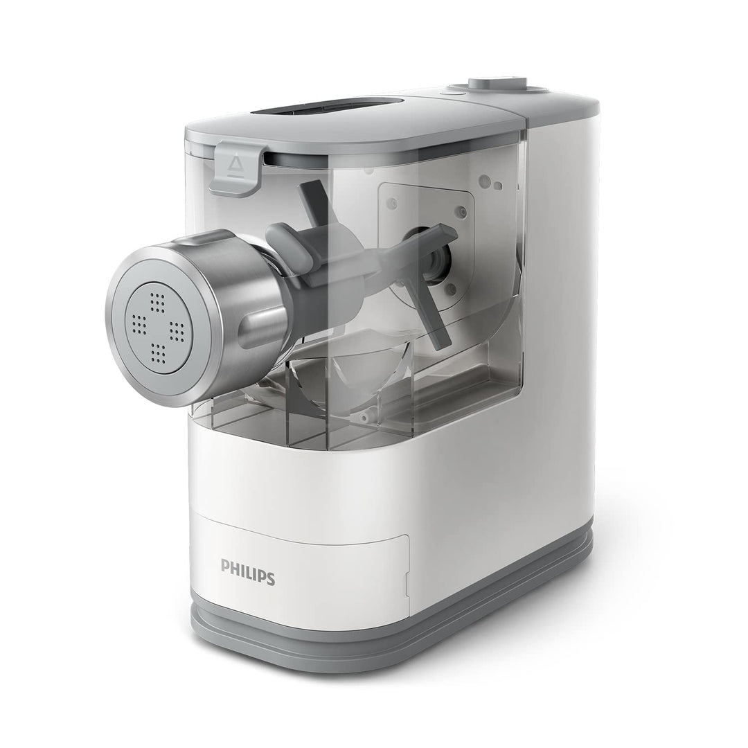 Philips Pastamaker – vollautomatisch, Wiegefunktion, 4 Formaufsätze, weiss/rauchgrau