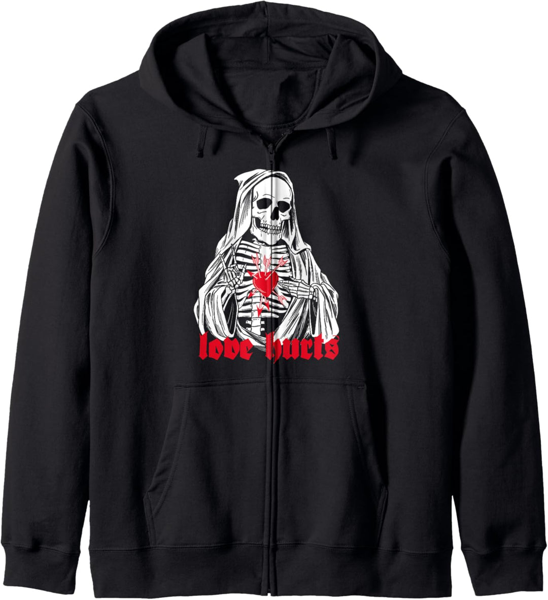 Antichrist Liebe schmerzt Tod Sensenmann Schädel Valentines Kapuzenjacke